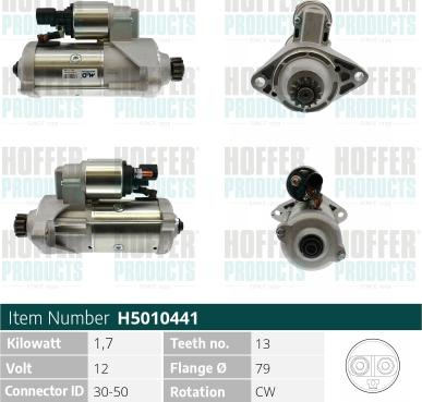 Hoffer H5010441 - Starter car-mod.net