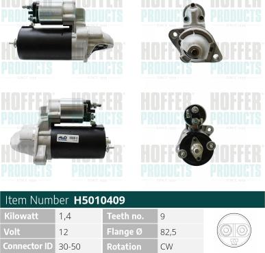 Hoffer H5010409 - Starter car-mod.net