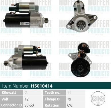 Hoffer H5010414 - Starter car-mod.net