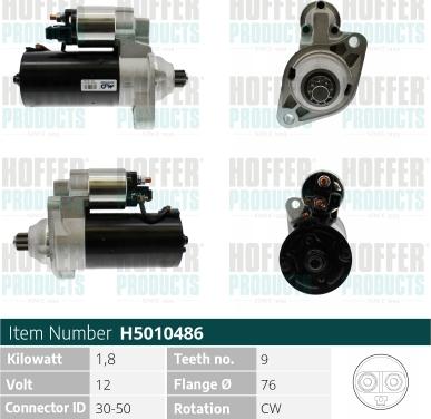 Hoffer H5010486 - Starter car-mod.net