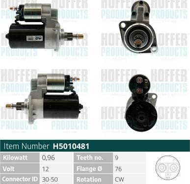 Hoffer H5010481 - Starter car-mod.net