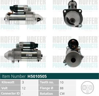 Hoffer H5010505 - Starter car-mod.net