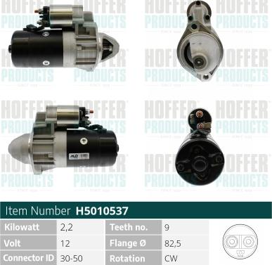 Hoffer H5010537 - Starter car-mod.net