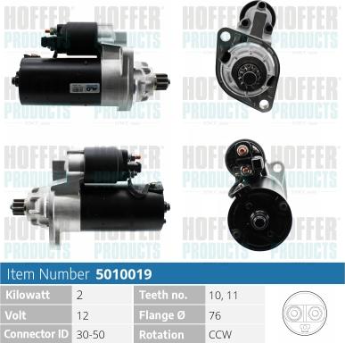 Hoffer H5010019 - Starter car-mod.net