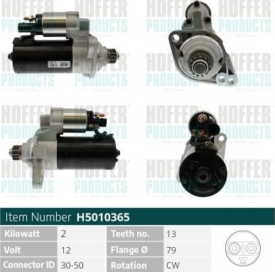 Hoffer H5010365 - Starter car-mod.net