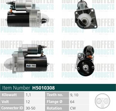 Hoffer H5010308 - Starter car-mod.net