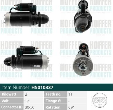 Hoffer H5010337 - Starter car-mod.net