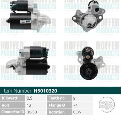 Hoffer H5010320 - Starter car-mod.net