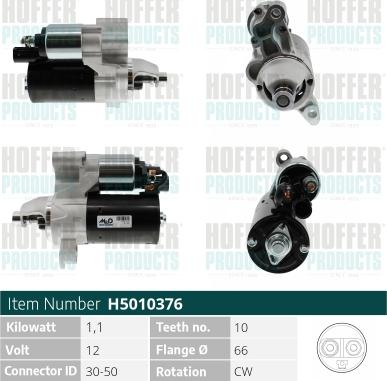 Hoffer H5010376 - Starter car-mod.net