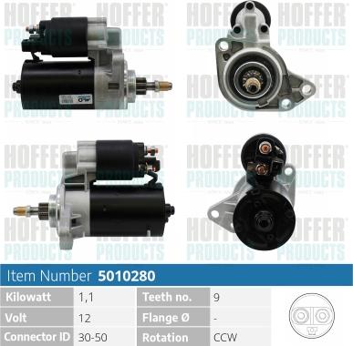 Hoffer H5010280 - Starter car-mod.net