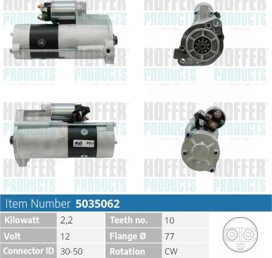 Hoffer H5035062 - Starter car-mod.net
