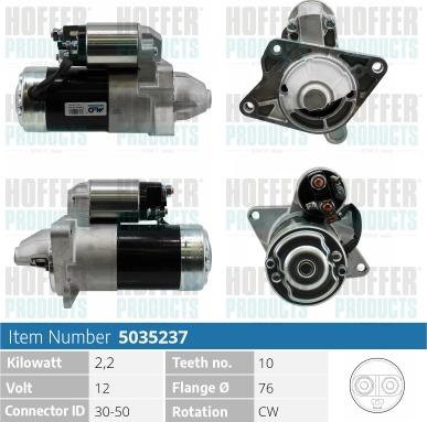 Hoffer H5035237 - Starter car-mod.net