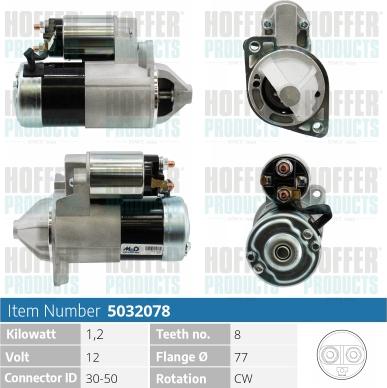 Hoffer H5032078 - Starter car-mod.net