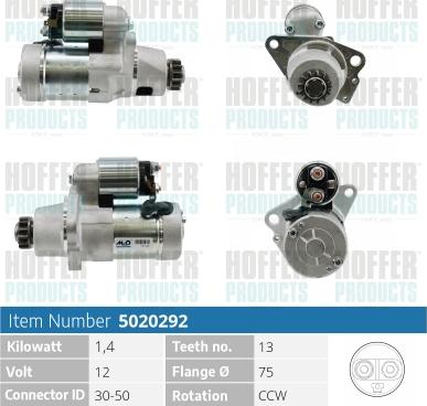 Hoffer H5020292 - Starter car-mod.net