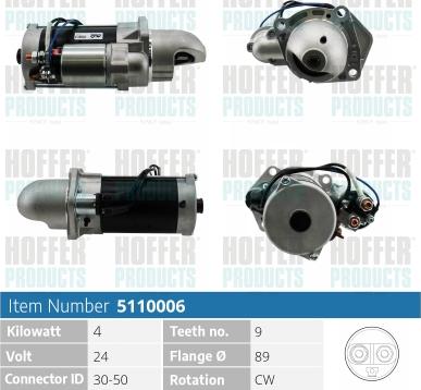 Hoffer H5110006 - Starter car-mod.net