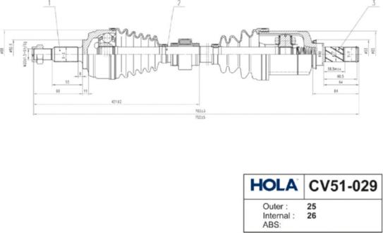 Hola CV51-029 - Drive Shaft car-mod.net