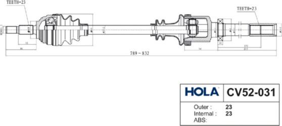 Hola CV52-031 - Drive Shaft car-mod.net