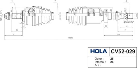 Hola CV52-029 - Drive Shaft car-mod.net