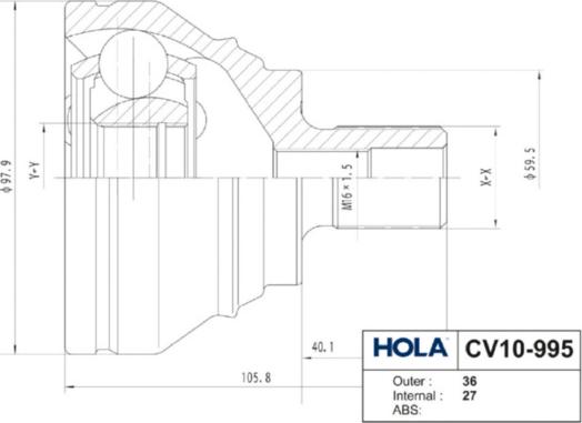 Hola CV10-995 - CV Joint Kit, drive shaft car-mod.net
