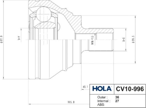 Hola CV10-996 - CV Joint Kit, drive shaft car-mod.net