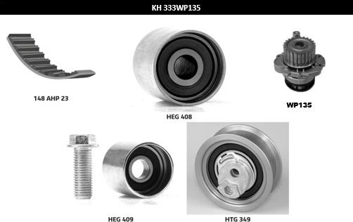 Hutchinson KH 333WP135 - Water Pump & Timing Belt Set car-mod.net