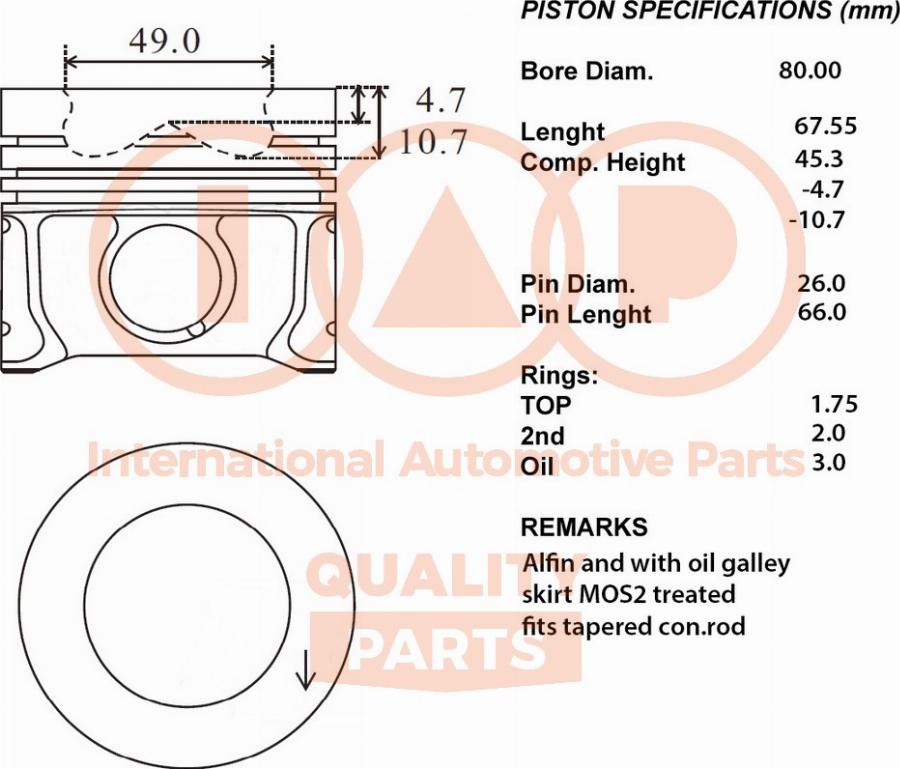 IAP QUALITY PARTS 100-50043 - Piston car-mod.net