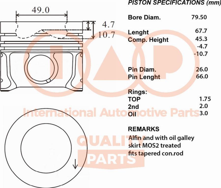 IAP QUALITY PARTS 100-50042 - Piston car-mod.net