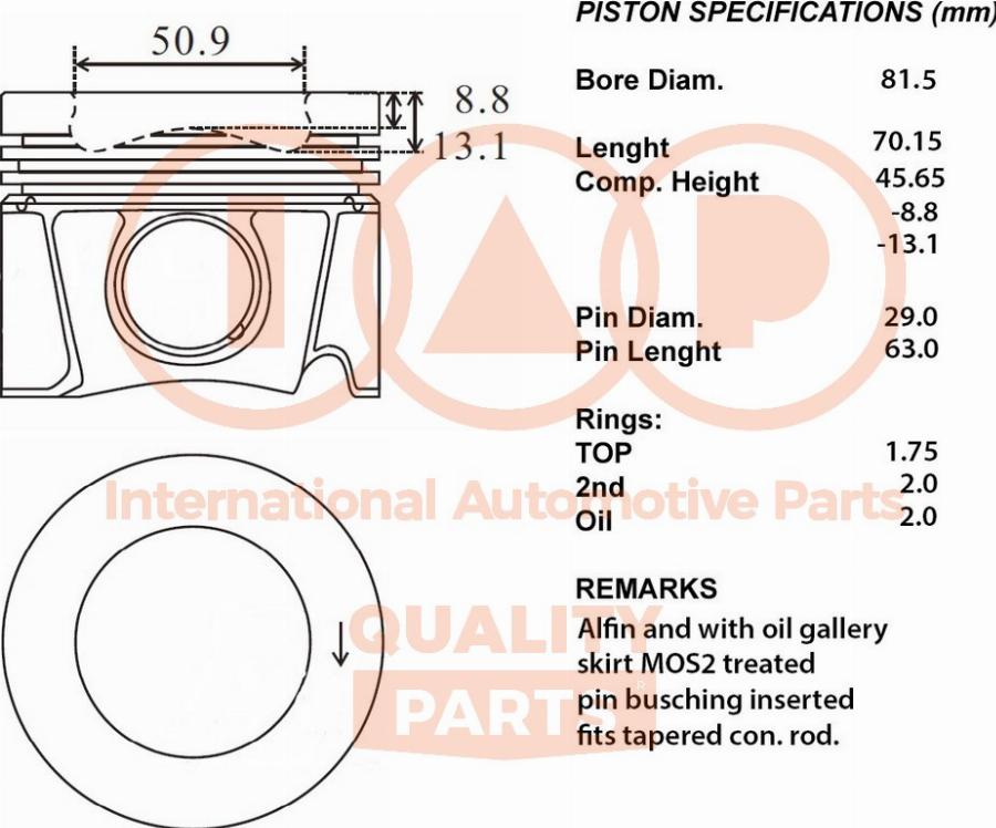 IAP QUALITY PARTS 100-50061 - Piston car-mod.net