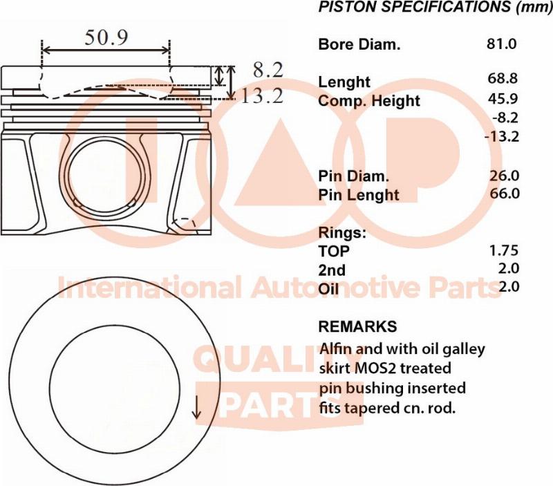 IAP QUALITY PARTS 100-50062 - Piston car-mod.net