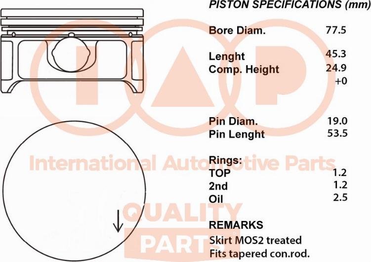 IAP QUALITY PARTS 100-51003 - Piston car-mod.net