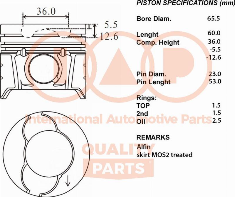 IAP QUALITY PARTS 100-00119 - Piston car-mod.net