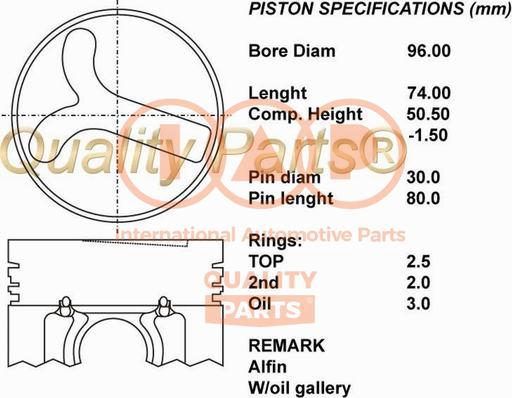 IAP QUALITY PARTS 100-13045 - Piston car-mod.net