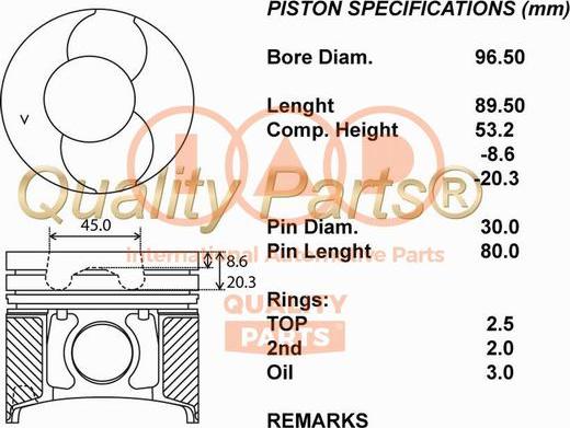 IAP QUALITY PARTS 100-13064 - Piston car-mod.net