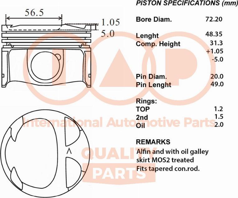 IAP QUALITY PARTS 100-13116 - Piston car-mod.net