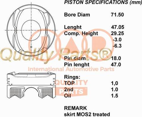 IAP QUALITY PARTS 100-17009 - Piston car-mod.net
