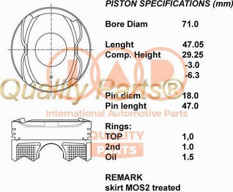 IAP QUALITY PARTS 100-17008 - Piston car-mod.net