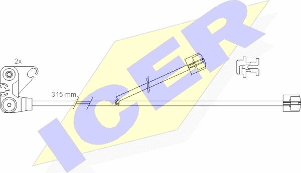Icer 610300 E C - Warning Contact, brake pad wear car-mod.net