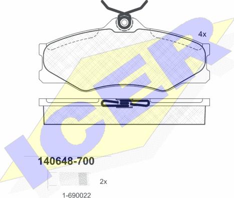 Icer 140648-700 - Brake Pad Set, disc brake car-mod.net