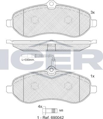 Icer 141802LM - Brake Pad Set, disc brake car-mod.net
