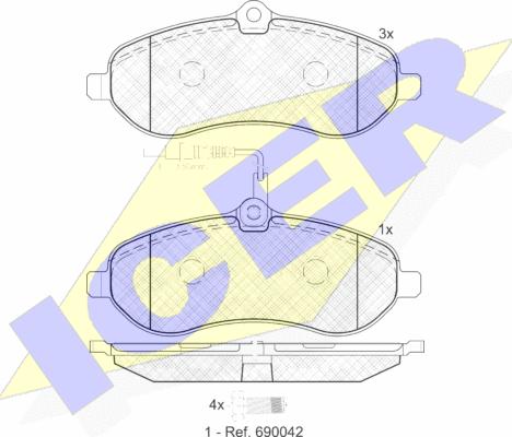 Icer 141802 - Brake Pad Set, disc brake car-mod.net
