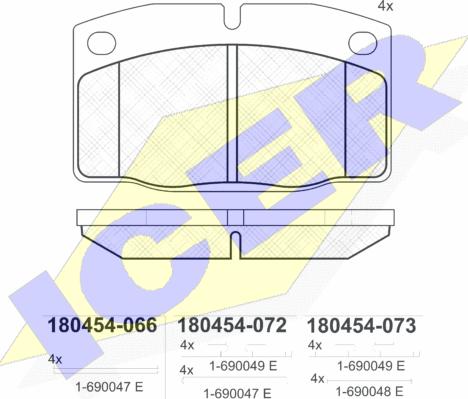 Icer 180454 - Brake Pad Set, disc brake car-mod.net