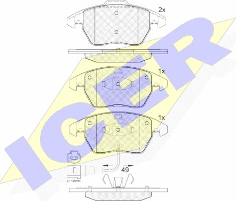 Icer 181567 - Brake Pad Set, disc brake car-mod.net