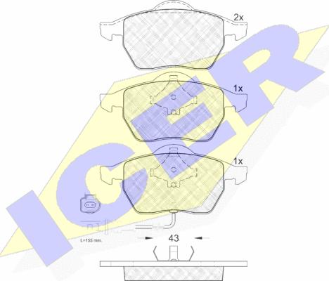 Icer 181396 - Brake Pad Set, disc brake car-mod.net