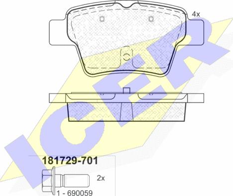 Icer 181729-701 - Brake Pad Set, disc brake car-mod.net