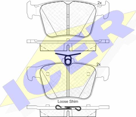Icer 182098 - Brake Pad Set, disc brake car-mod.net