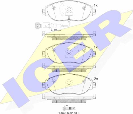 Icer 182018-087 - Brake Pad Set, disc brake car-mod.net