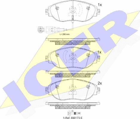 Icer 182018 - Brake Pad Set, disc brake car-mod.net