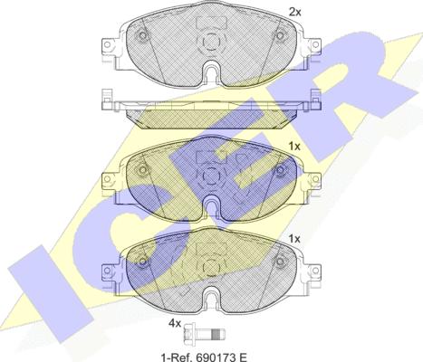 Icer 182111-204 - Brake Pad Set, disc brake car-mod.net