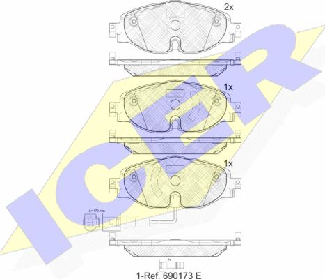 Icer 182111 - Brake Pad Set, disc brake car-mod.net