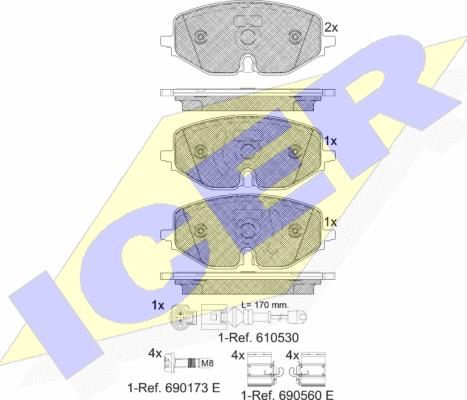 Icer 182369 - Brake Pad Set, disc brake car-mod.net